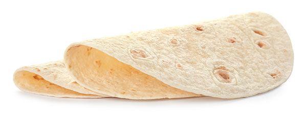 two folded tortillas